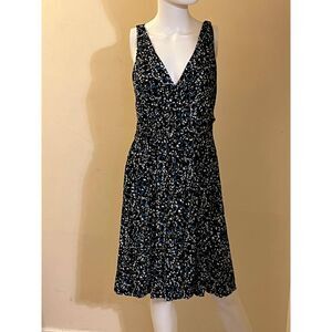 Loft Mini Dress Women's Medium Black Sleeveless V-Neck Pullover Nursing Dress